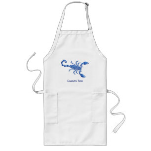 Blue Scorpion Long Apron