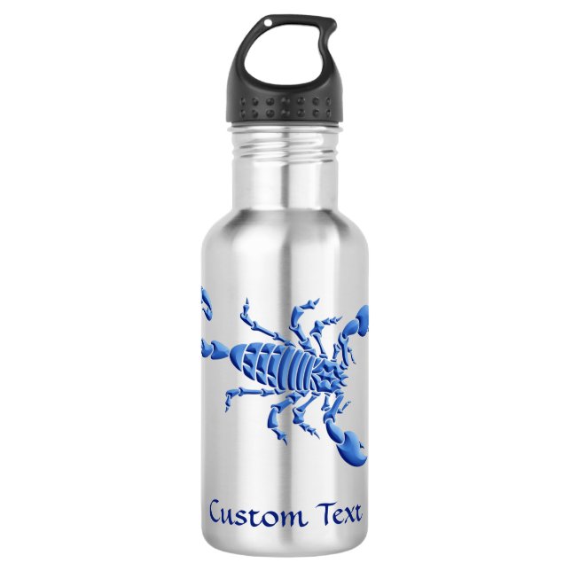Blue Scorpion Stainless Steel Water Bottle (Front)