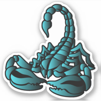Blue Scorpion, Tribal Art Style Sticker