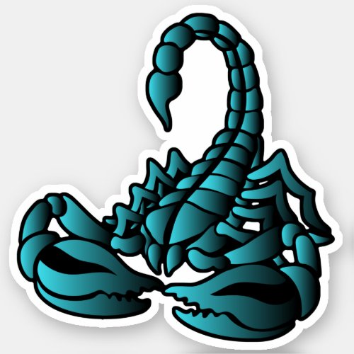 Blue Scorpion Tribal Art Style  Sticker