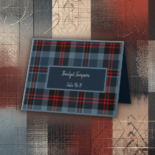 blue scottish country wedding guest seating card