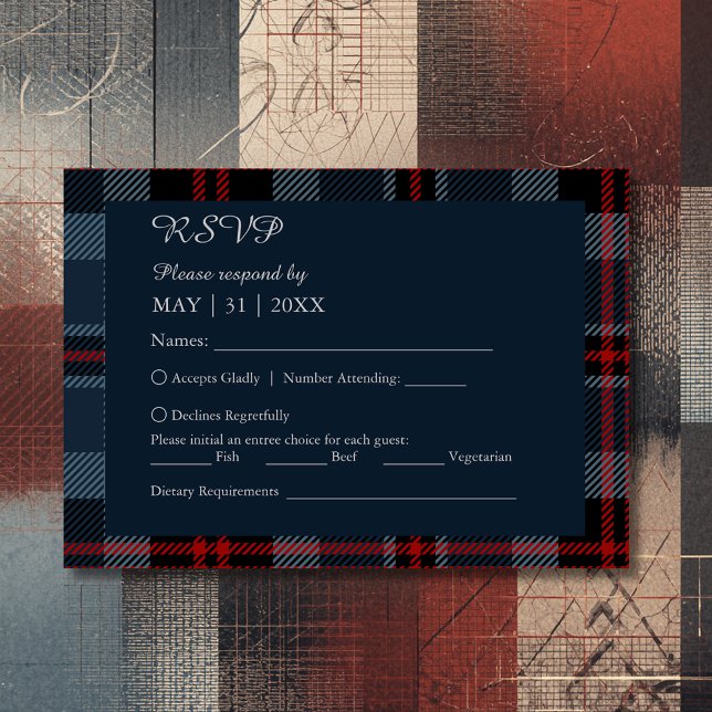 blue scottish country wedding RSVP card (Creator Uploaded)