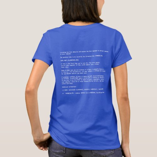 Blue Screen of Death _ Back Design T_Shirt