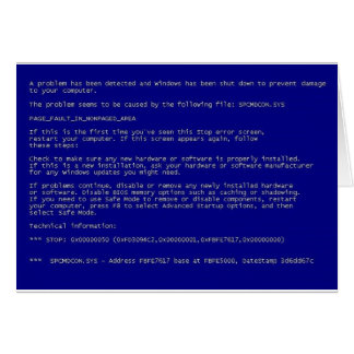 Blue Screen of Death Cards