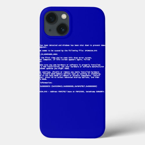 Blue Screen of Death iPhone 13 Case