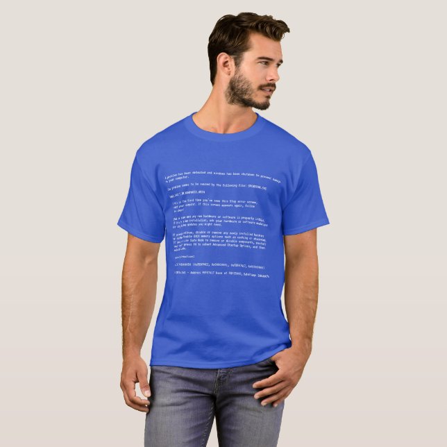 Blue Screen of Death - Front Design T-Shirt (Front Full)