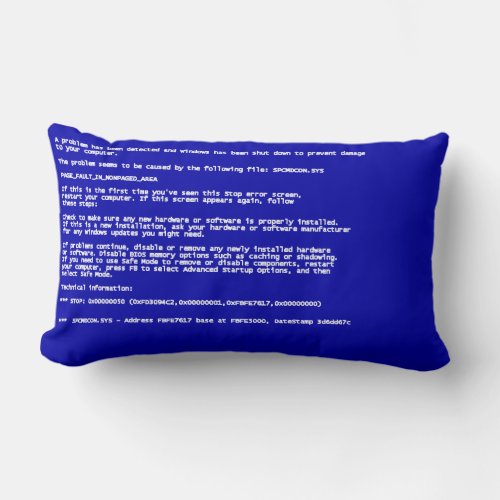 Blue Screen of Death Lumbar Pillow