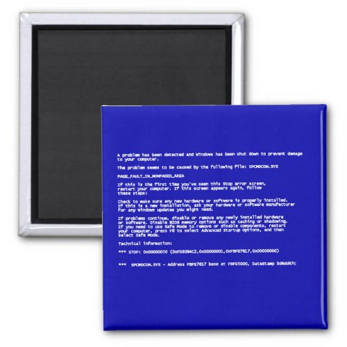 Blue Screen of Death Magnet