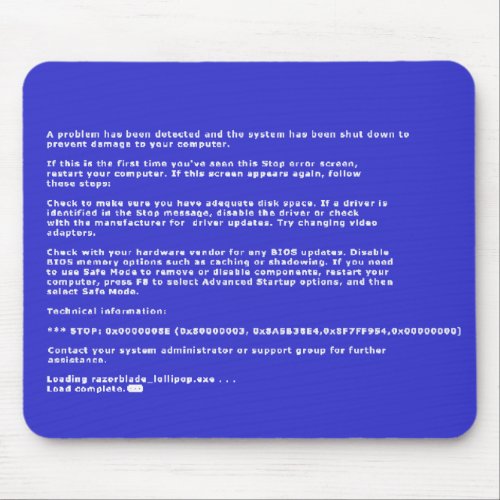 Blue Screen of Death Mouse Pad