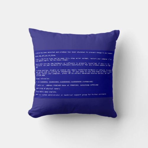Blue Screen of Death Pillow