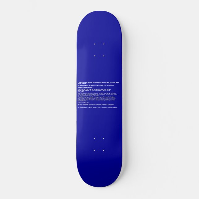 Blue Screen of Death Skateboard Deck (Front)