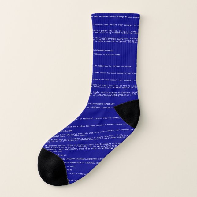 Blue Screen of Death Socks (Left Outside)
