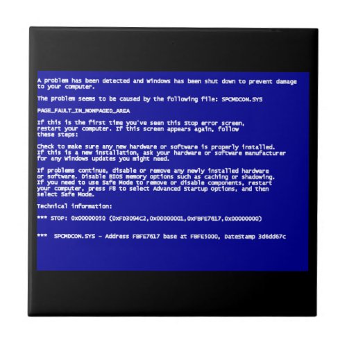 Blue Screen of Death Tile