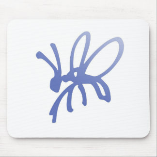 Blue Scribble Bug Mouse Pad