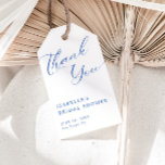 Blue Script Bridal Shower Thank You Gift Tags<br><div class="desc">'Thank You' tag with elegant blue modern script font</div>