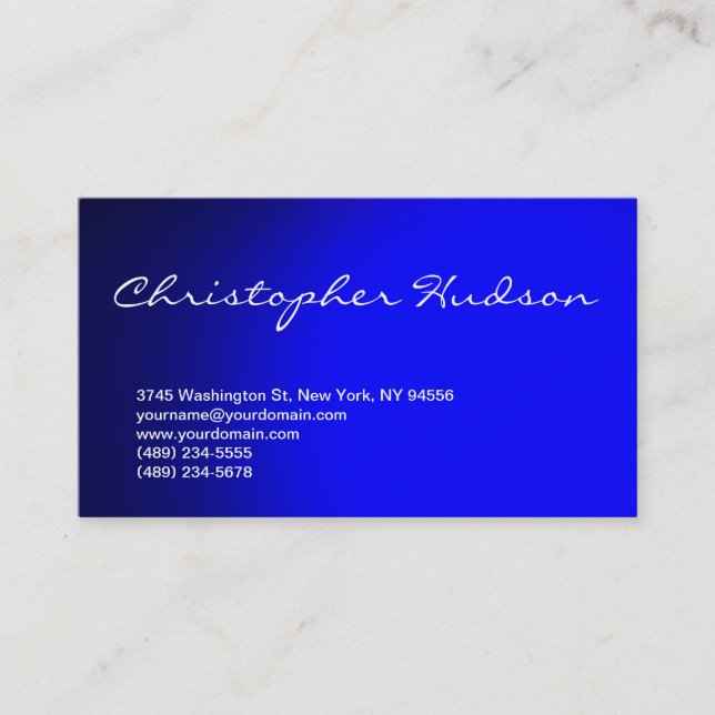 Blue Script Consultant Business Card (Front)