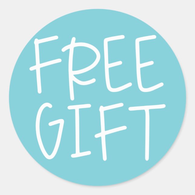 Blue script free gift free sample Sticker (Front)