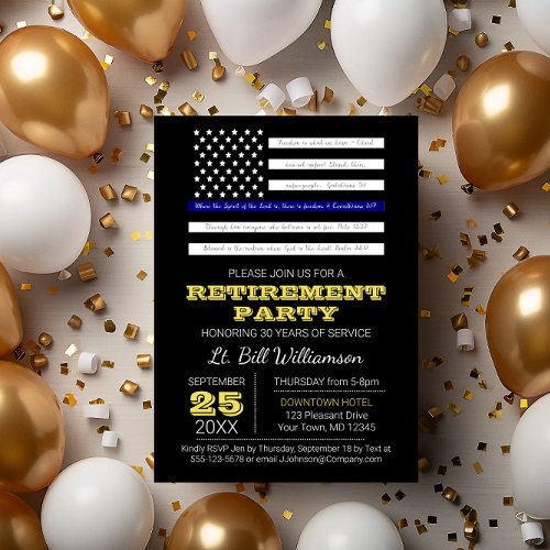 Blue Scripture Flag Retirement Party