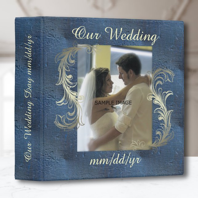 Blue Scroll Wedding Photo Album 3 Ring Binder (Creator Uploaded)