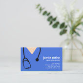 Blue  Scrubs and Stethoscope  Business Card (Standing Front)