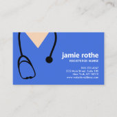 Blue  Scrubs and Stethoscope  Business Card (Front)