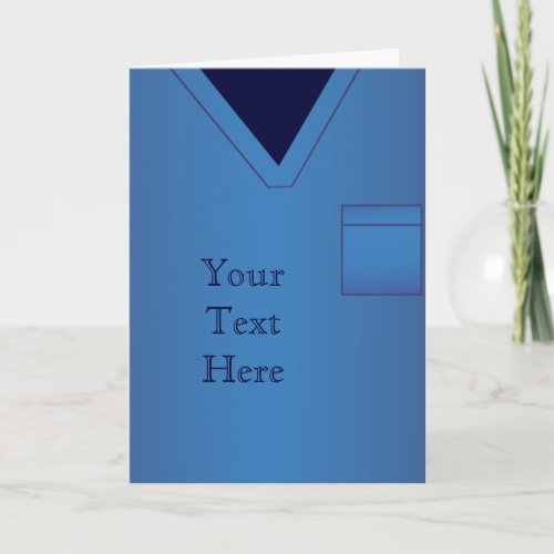 Blue Scrubs Medical Uniform Greeting Card