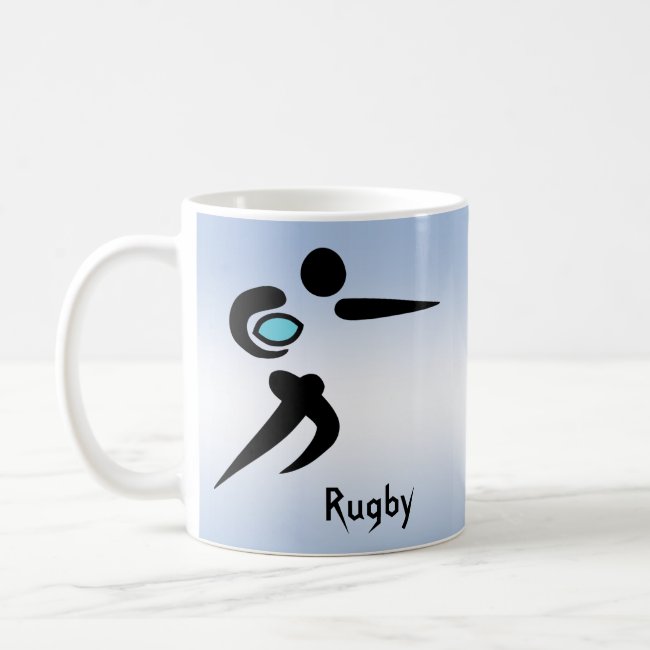 Blue Scrum Ball Rugby Player Mug
