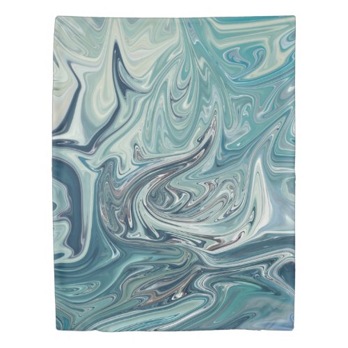 Blue Sea Abstract Painting Duvet Cover