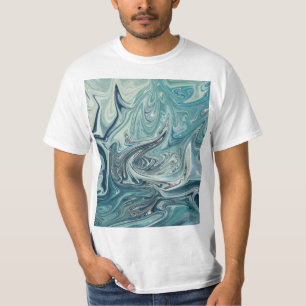 Blue Sea Abstract Painting T-Shirt