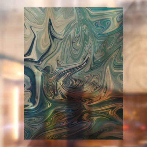 Blue Sea Abstract Painting Window Cling