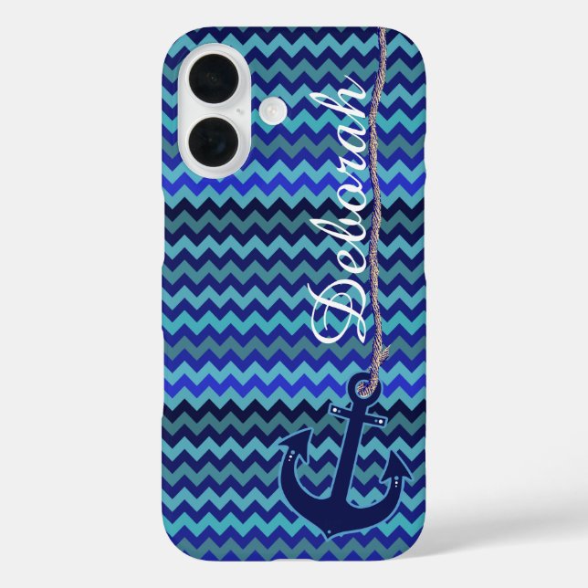 blue sea anchor personalized Case-Mate iPhone case (Back)
