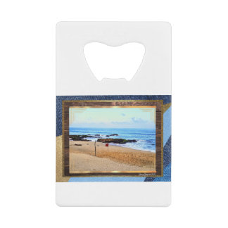 Blue Sea and Red Flag Credit Card Bottle Opener