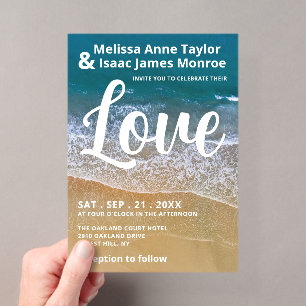 Blue Sea Beach Wedding Acrylic Invitations
