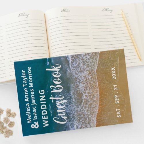 Blue Sea Beach Wedding Guest Book