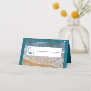 Blue Sea Beach Wedding Place Card