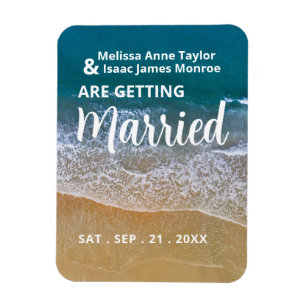 Blue Sea Beach Wedding Save The Date Magnet