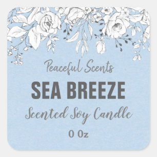 Blue Sea Breeze Soy Candle Product Labels