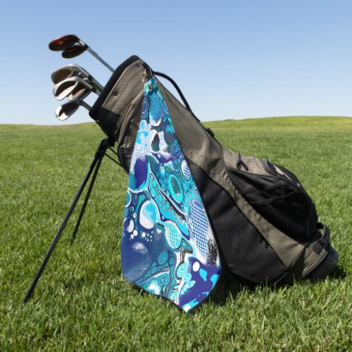 Blue Sea Bubbles Abstract Art Golf Towel