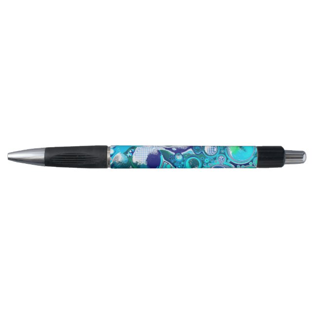 Blue Sea Bubbles Abstract Art Pen (Front)