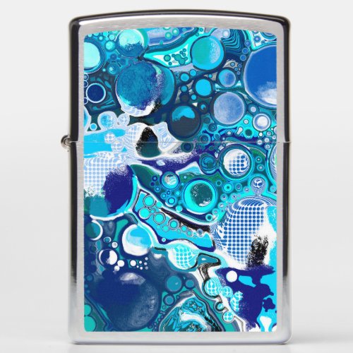 Blue Sea Bubbles Abstract Art Zippo Lighter