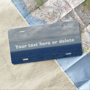 Blue Sea Fluffy Clouds Front License Plate