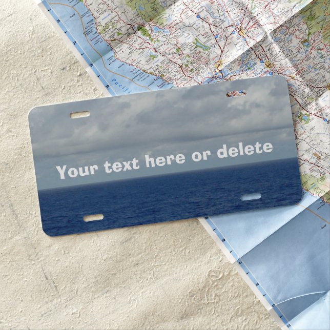 Blue Sea Fluffy Clouds Front License Plate (In Situ)