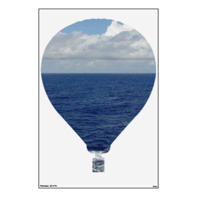 Blue Sea Fluffy Clouds Wall Sticker (Front)