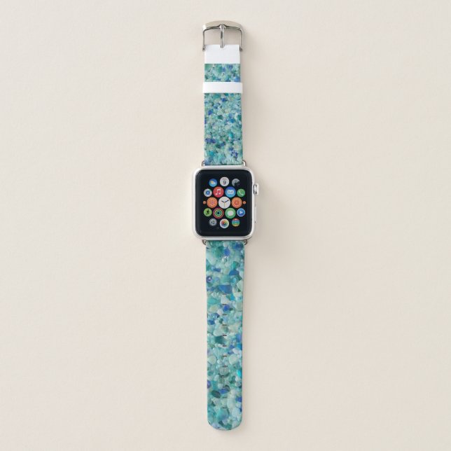 Blue Sea Glass Apple Watch Band (Front)