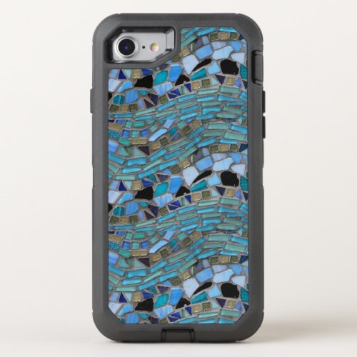 Blue Sea Glass Mosaic OtterBox iPhone 87 Case