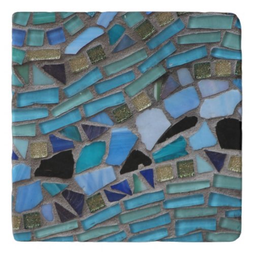 Blue Sea Glass Mosaic Trivet