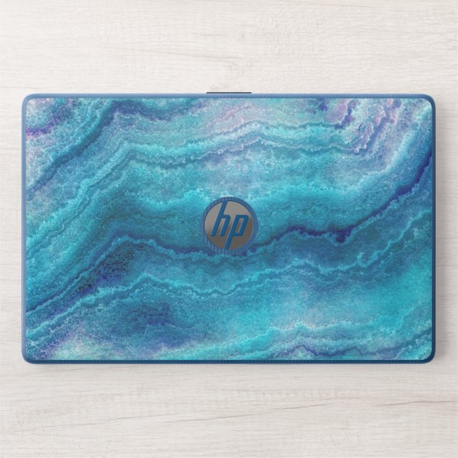 Blue Sea Green Agate Texture HP Laptop Skin (Front)