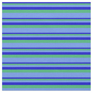 Blue, Sea Green, and Cornflower Blue Colored Fabric