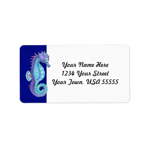 Blue Sea Horse Address Labels