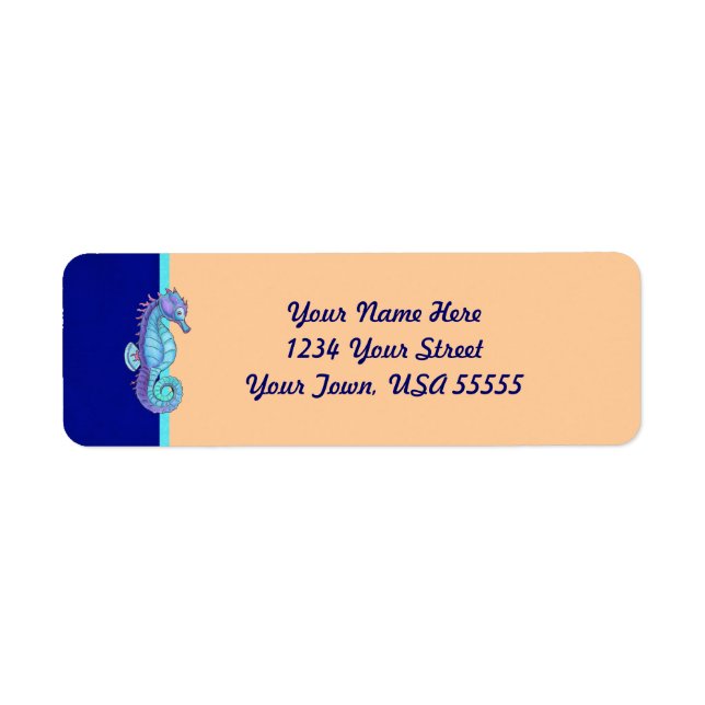 Blue Sea Horse Address Labels (Front)